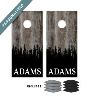 Personalized Rustic Woods Bag Boards Set With Bags